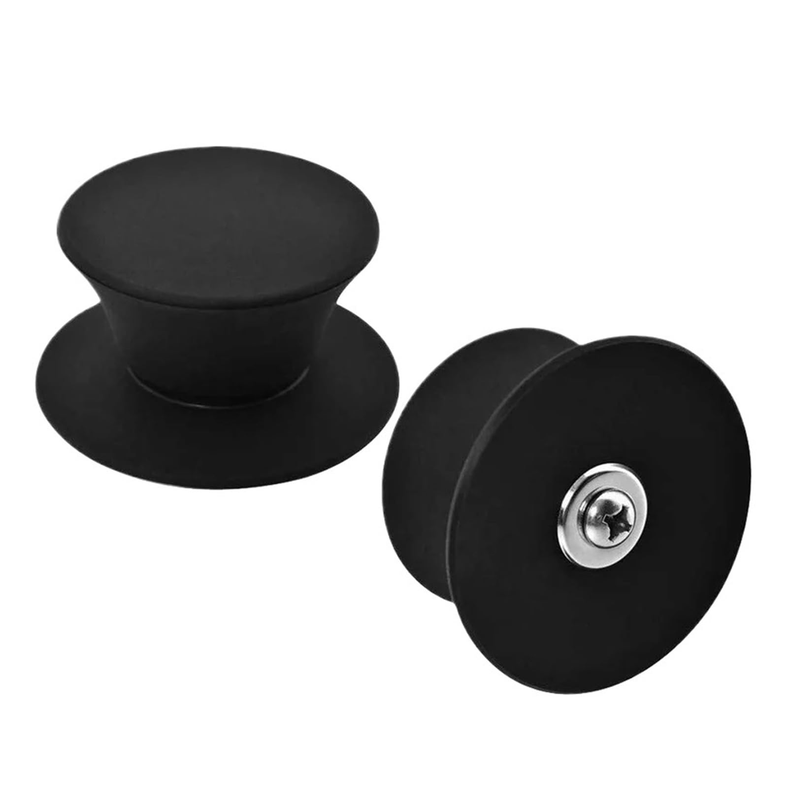 Wzptlkibad 2Pcs Black Silicone Universal Pot Lid Knobs, Replacement Handles