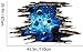 3D Space Floor Sticker,Blue Galaxy Wall Decal-Removable Mural for Kids Bedroom Living Room Milky Way Decorations