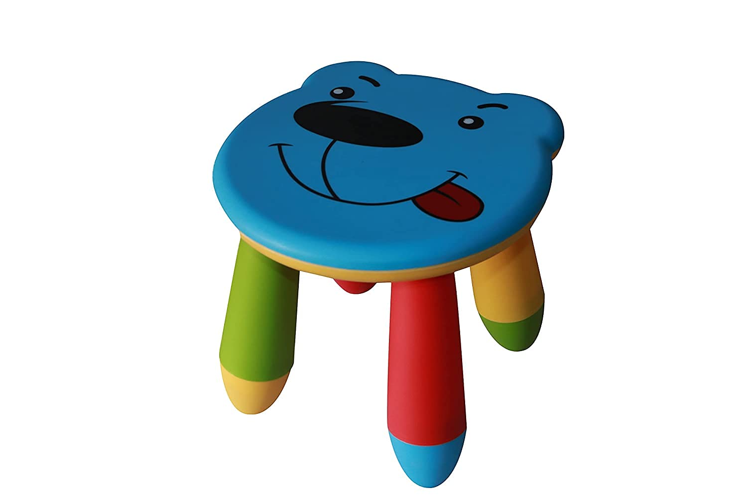 Fiable Cleantech Bear Face Kids Sitting Stool | Kids Furniture | Plastic Stool Yellow