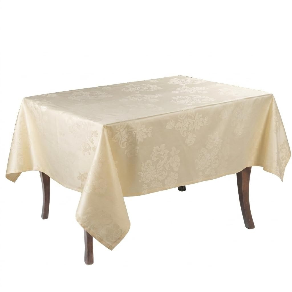 Mantel rectangular con servilletas Fiandra 100% algodón color crema 301/145 x 220 con 8 servilletas