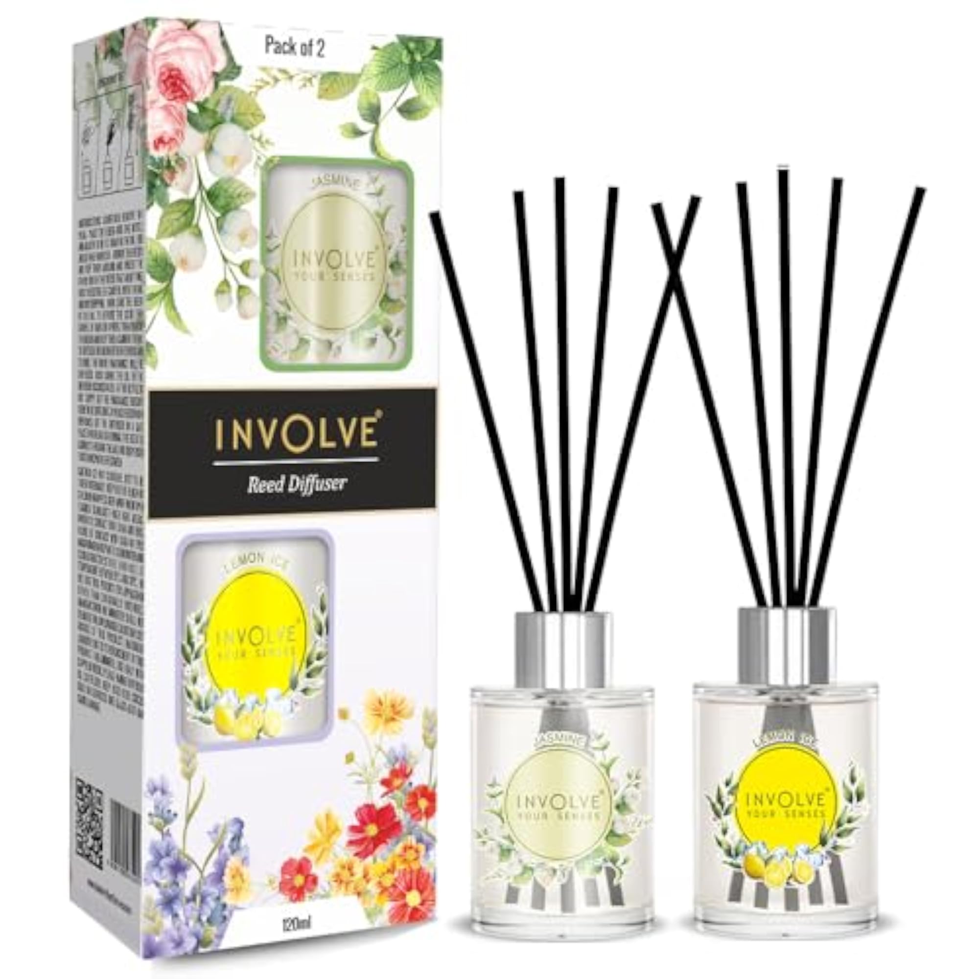 Pura Reed Diffuser Set, Lemon Ice & Jasmine, 120 ml