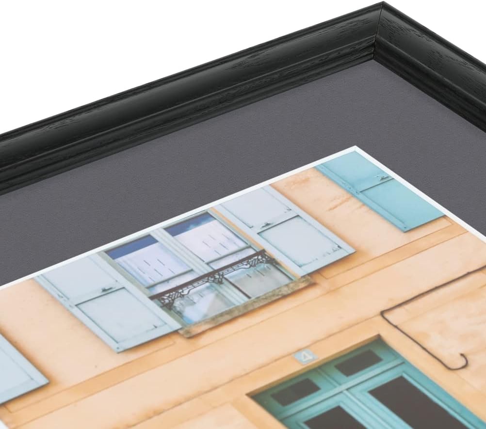 ArtToFrames 8.5x14 inch Black Stain on Solid Red Oak Picture Frame with 2 Inch Single Mountain Grey Mat, SingleMat-0066-59504-YBLK-8.5x14-750