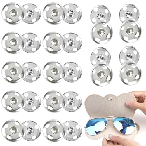 JOYVOX Poppers Fasteners 10mm Press Studs 28pcs Poppers Fasteners Kit - Durable Press Studs Snaps for Clothing Leather & Crafts