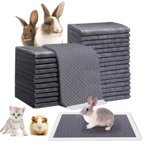 Lot de 100 Coussinets Jetables pour Lapin Tapis Hygiénique Absorbant pour Cochon d'Inde Tapis pour Cage Cochon d'Inde Doublure pour Petits Animaux Tapis Éducateurs...