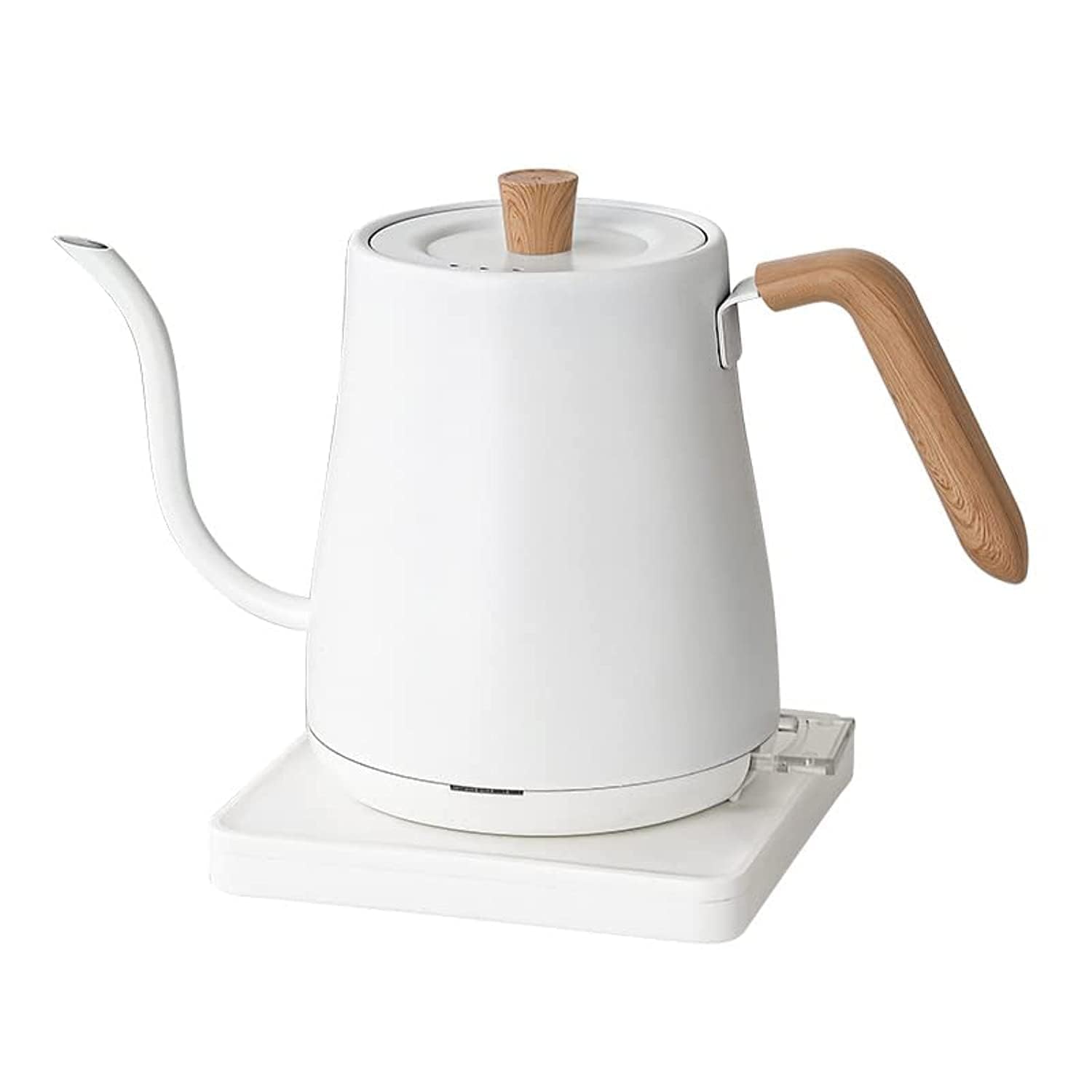 Gooseneck Electric Kettle 0.8L, Water Boiler One Key Fast Boiling Hot Water Kettle Pour Over Coffee and Tea Kettle Wood Handle, Stainless Steel Inner 1000W Auto Shut-Off Protection,BPA Free