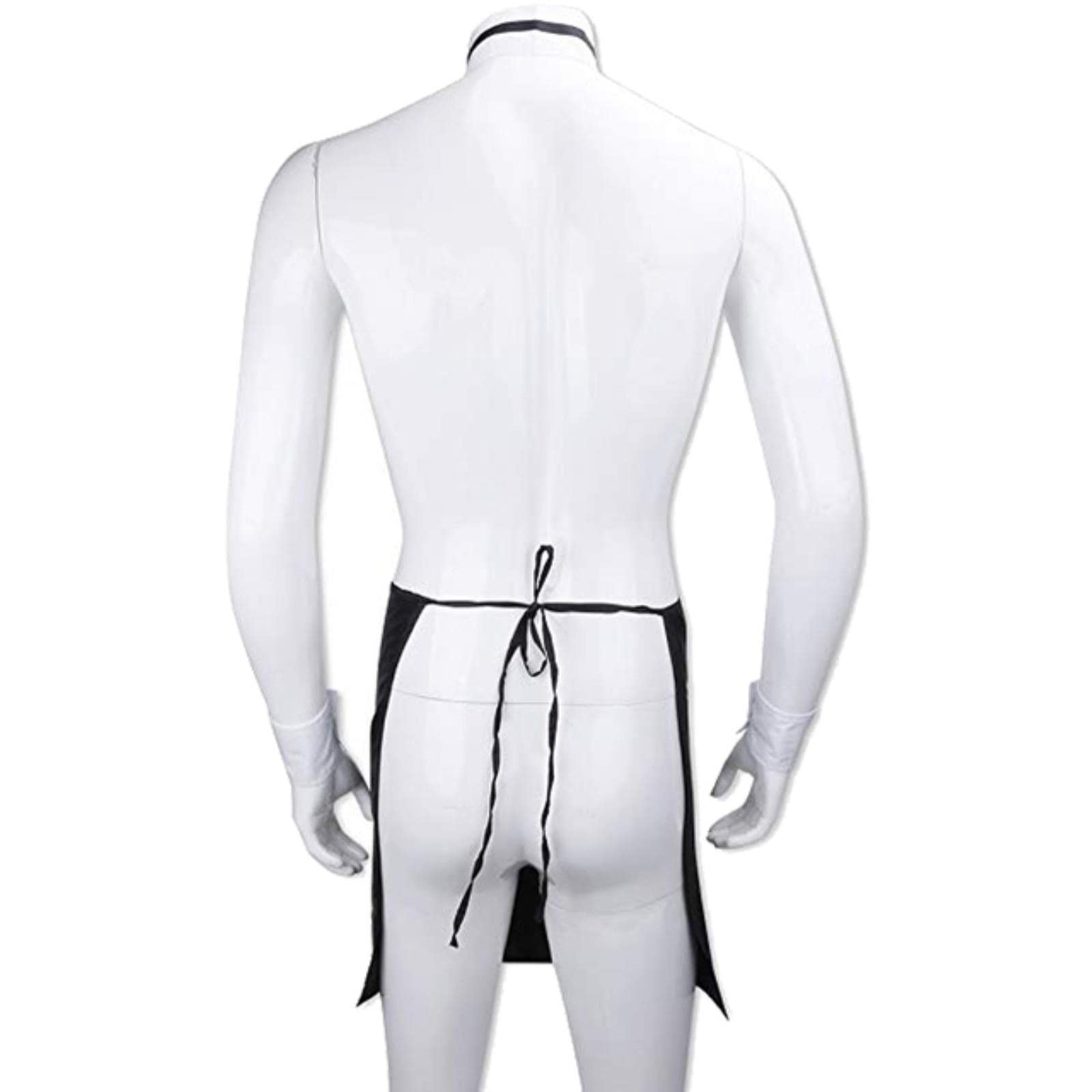Okgd Men's Back Strap Sexy Waiter Costume Cosplay Servant Lingerie Stripper Bow Tie Underwear Man Skirts Bodysuit Apron Set With Wrist Band