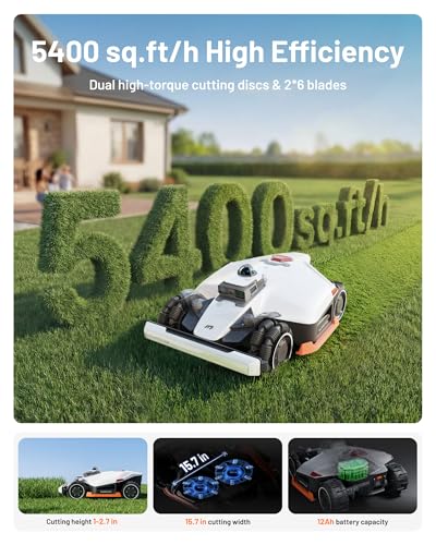 Image of Mammotion LUBA 3 AWD 3000 Robot Lawn Mower, Perimeter Wire Free for 0.75 Acre, 360 LiDAR+NetRTK+AI Vision, All-Wheel-Drive for 80% Slopes, 30 Multi-Zone Management, Cutting Height 1.0 inch-2.7 inch | Perimeter Wire Free, AWD for 80% Slopes, 30 Multi-Zone Management, Cutting Height 1.0 inch-2.7 inch, Obstacle Recognition