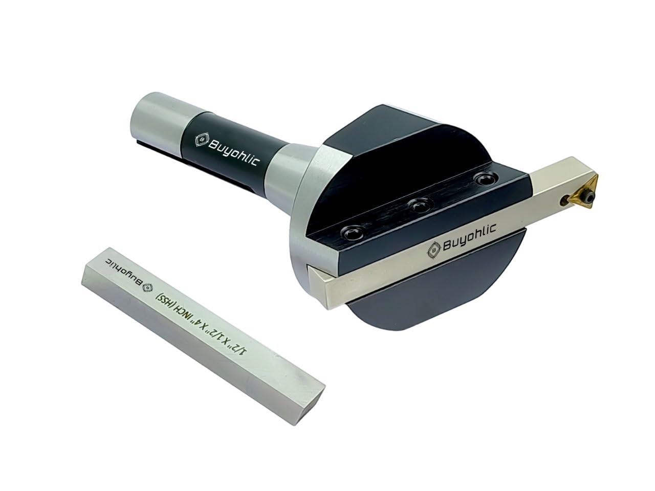 Buyohlic 3" Fly Cutter for Milling & Lathe Machine (MT2-Drawbar (M10x1.5) W/HSS +Indexable Bit)