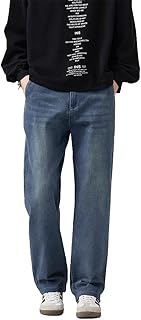 [BesBet] ジーンズ メンズ デニムパンツ ワイドパンツ 秋服 バギーパンツ ズボン ゆったり ストリート 大きいサイズ カジュアル 無地 ボトムス ロング丈 リラックス 人気 おしゃれ オールシーズン 春夏秋冬