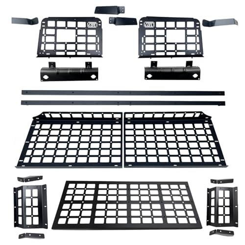 HIGH FLYING for GWM Tank 300 2020-2024 Car Accessories Molle Panels Storage Modular System Trunk Shelf Organizer Interior Rear Cargo Racks (Side+Shelf+Roof Petrol)