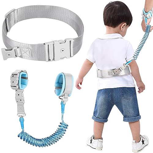Image of Accmor Reflective Toddler Belt Leash, 2 in1 Anti Lost Wrist Link for Baby, kid Anti Lost Waist Band Child Leash with Lock for Boys Girls, Child Walking Harness Wristband Rope Tether for Outdoor Travel