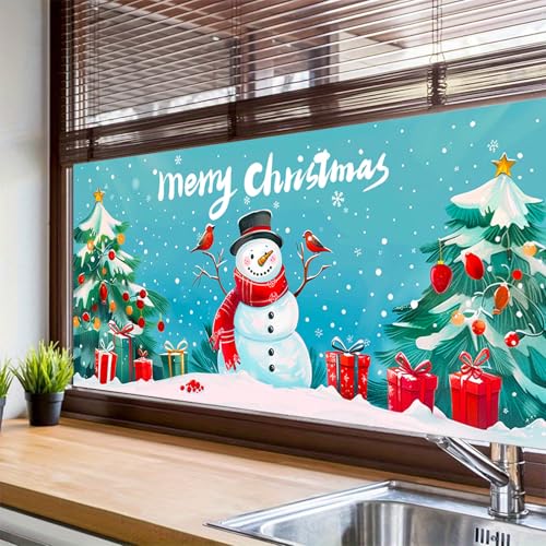 Película decorativa de Navidad con muñeco de nieve 39.3×17.7 in miniatura 4