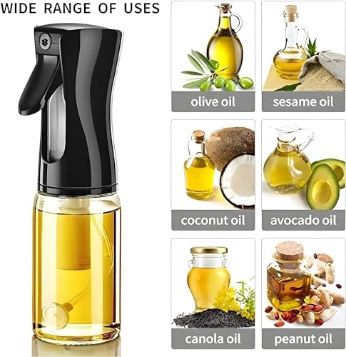 Image of Glass Oil Spray Bottle Oil Sprayer for Cooking Air Fryer 210 ml Mist Vinegar Olive Oil Mister Dispenser Bottle Kitchen Accessories Canola Oil Spritzer, Used for Salad Making Baking Frying BBQ