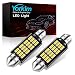 Yorkim 578 Festoon LED Bulb 41mm 42mm, 578 LED Bulb White Super Bright 41mm 42mm Canbus Error Free 16-SMD 4014 Chipset, 578 Dome Light Led, LED Interior Light MAP Light 211-2 212-2 LED Bulb, Pack of 2