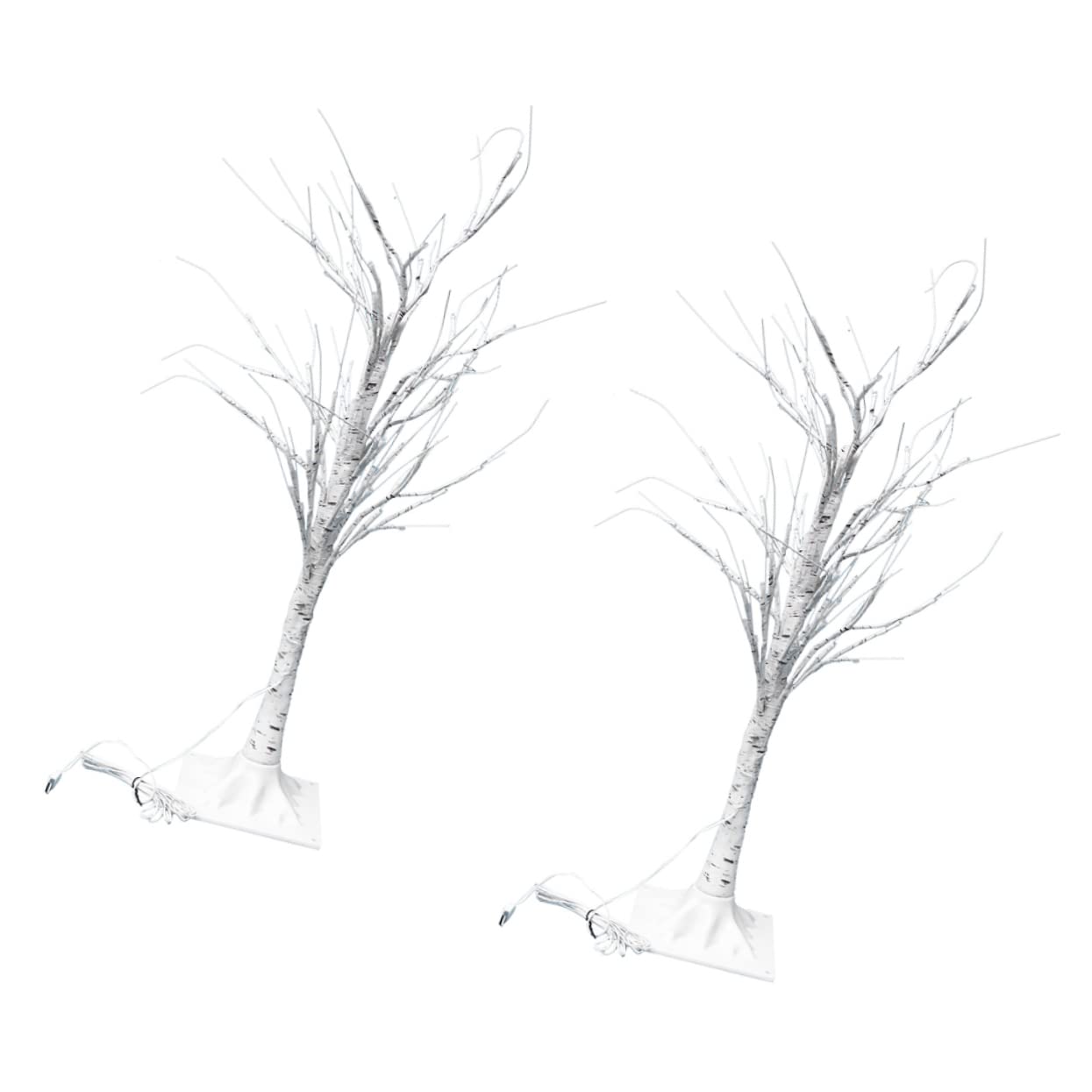NUOBESTY 2pcs Birch Tree Decorative Lamp White Branches for Living Room Night Lamp Tree Shape Light