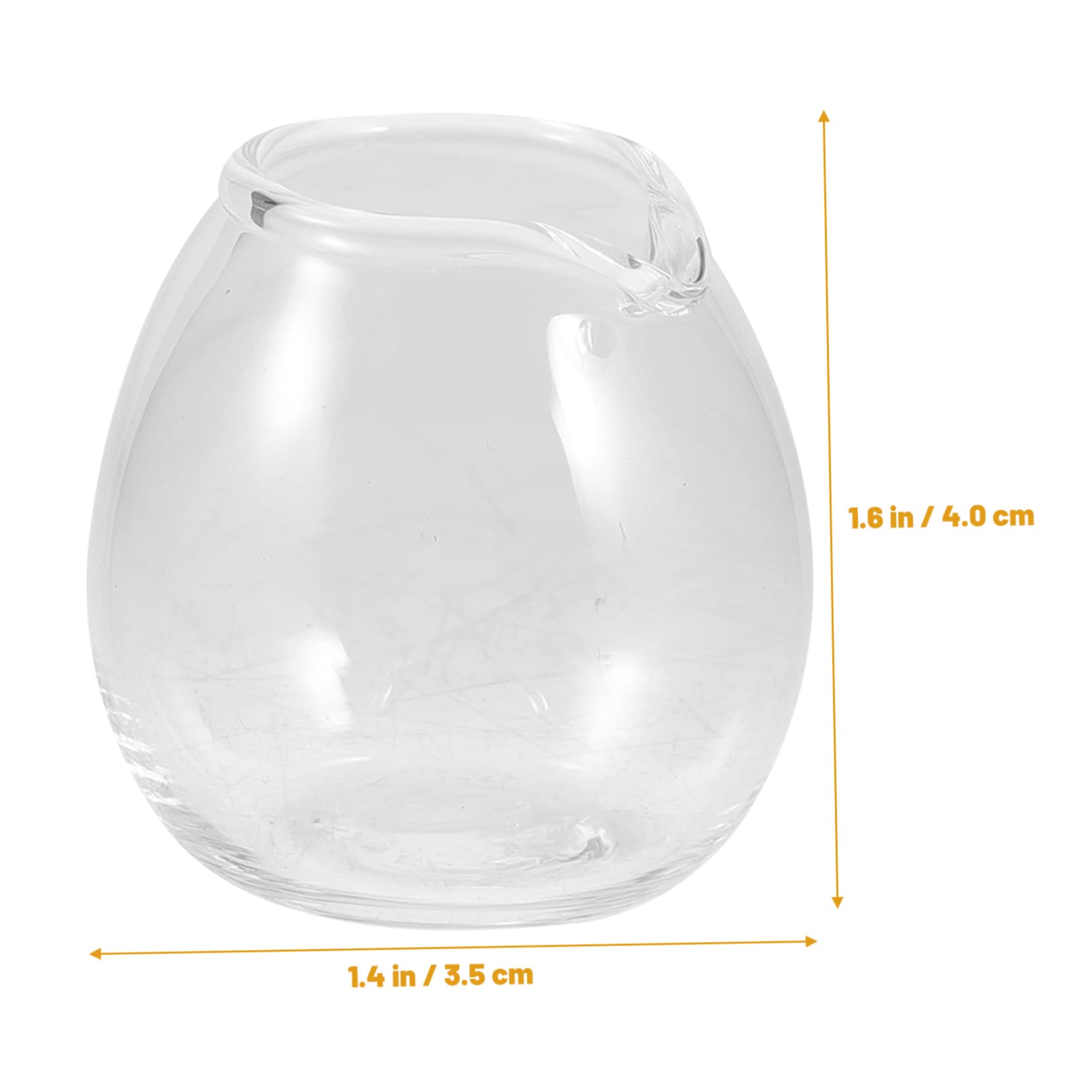 PEPLAYTAL 2 pcs Mini Clear Glass Milk Pitcher Japanese Style Coffee Pitcher with Spout Transparent Honey and Condiments for Home Use