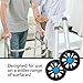 Walker Conversion Kit with 5-inch Wheeled Base and 8 Height Settings (Blue)