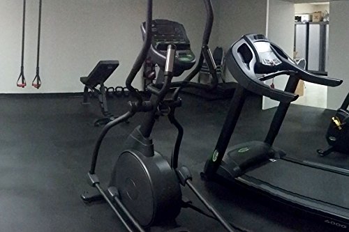 Incstores Extra Large 4'X4' Heavy Duty Rubber Gym Flooring Tiles (1/2" Border, Black) #TOP3