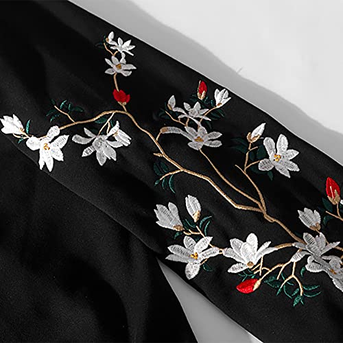 Niepce Inc Streetwear Men's Magpie Embroidered Heavyweight Graphic Hoodies (Black-Magpie, Small) #TOP6