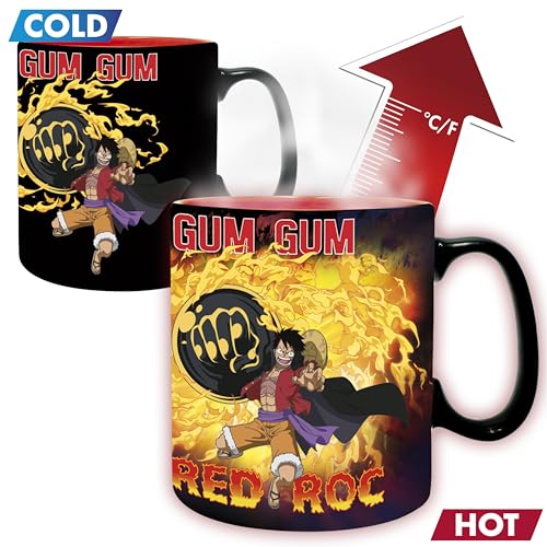 Taza termo reactiva One Piece Luffy vs Kaido 460ml miniatura 2