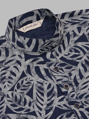 Image of Majestic Man Women's Cotton Regular Fit Casual Ethnic Motifs Printed Mandarin Collar Long Kurta