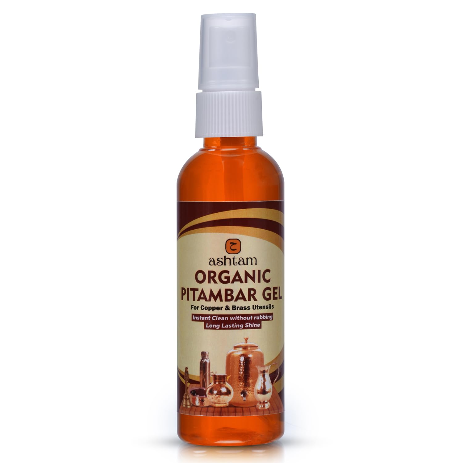 Pitambar Spray Cleaning Gel Liquid for Copper, Brass & God Idols, 100ml