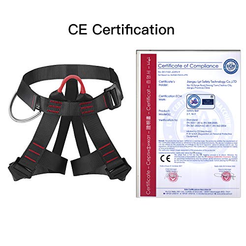 AmazeFan Climbing Harness, Thicken Rock Climbing Harness for Men Women, Protect Waist Safety Harness, Wider Half Body Harness for Mountaineering Rock Climbing Fire Rescuing Rappelling Tree Climbing - Thumbnail 2