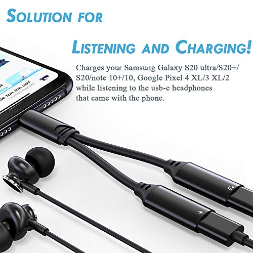 Ad Adtrip Usb C Splitter, Usb C Headphone And Charger Adapter Type C Splitter Audio And Charging Adapter Compatible With Samsung Galaxy S20+/S20/S10/Note10, Google Pixel 4/3/2 Xl… #TOP1