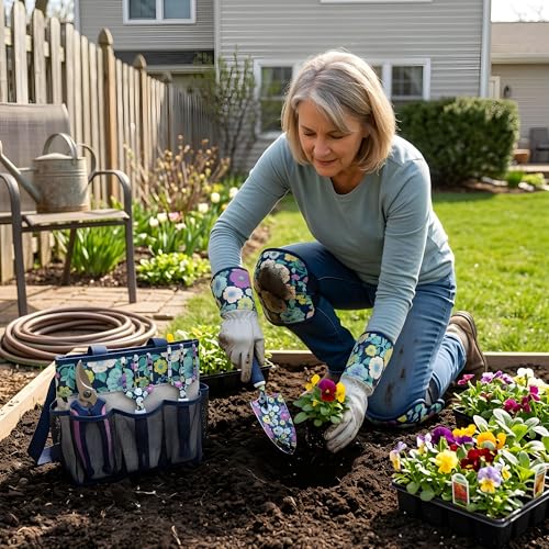 Set de herramientas para jardín floral de 8 piezas con rodilleras y guantes miniatura 2