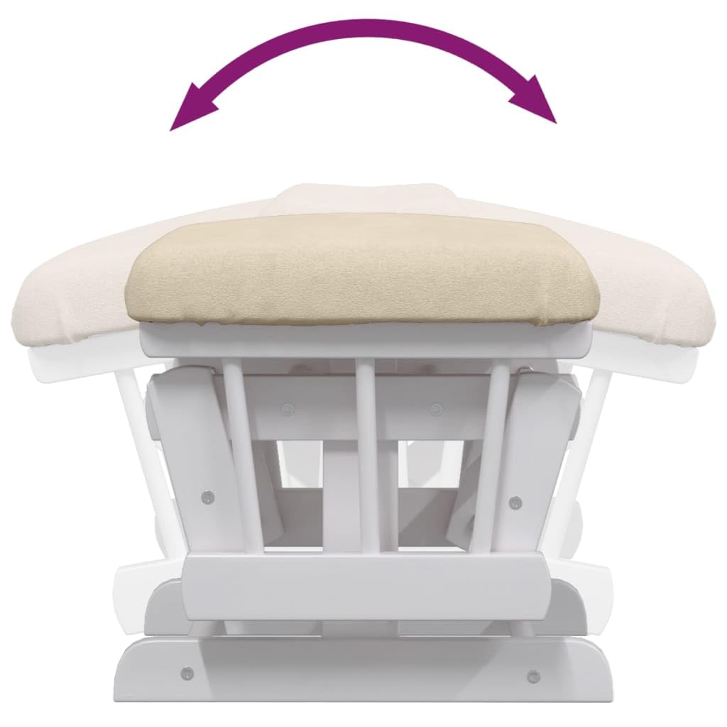 Chaise berçante avec Repose-Pied Blanc crème Tissu vidaXL