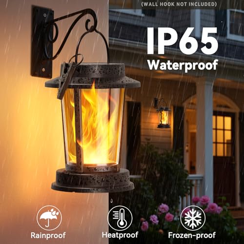 4-Pack TuyLuxe Solar Flickering Flame Outdoor Hanging Lanterns $20.99 ($5.24 each) - image 2