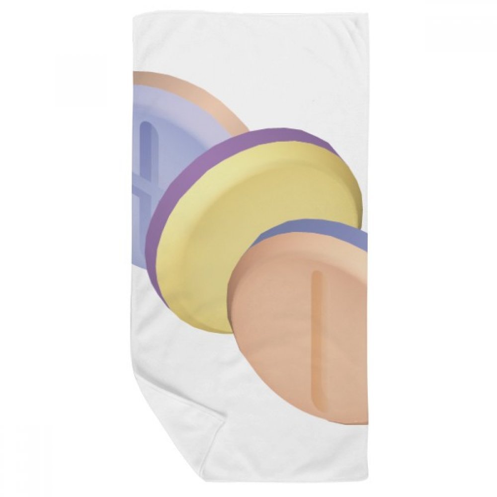 Serviette de bain motif pilule 35x70cm en tissu doux multi-usages