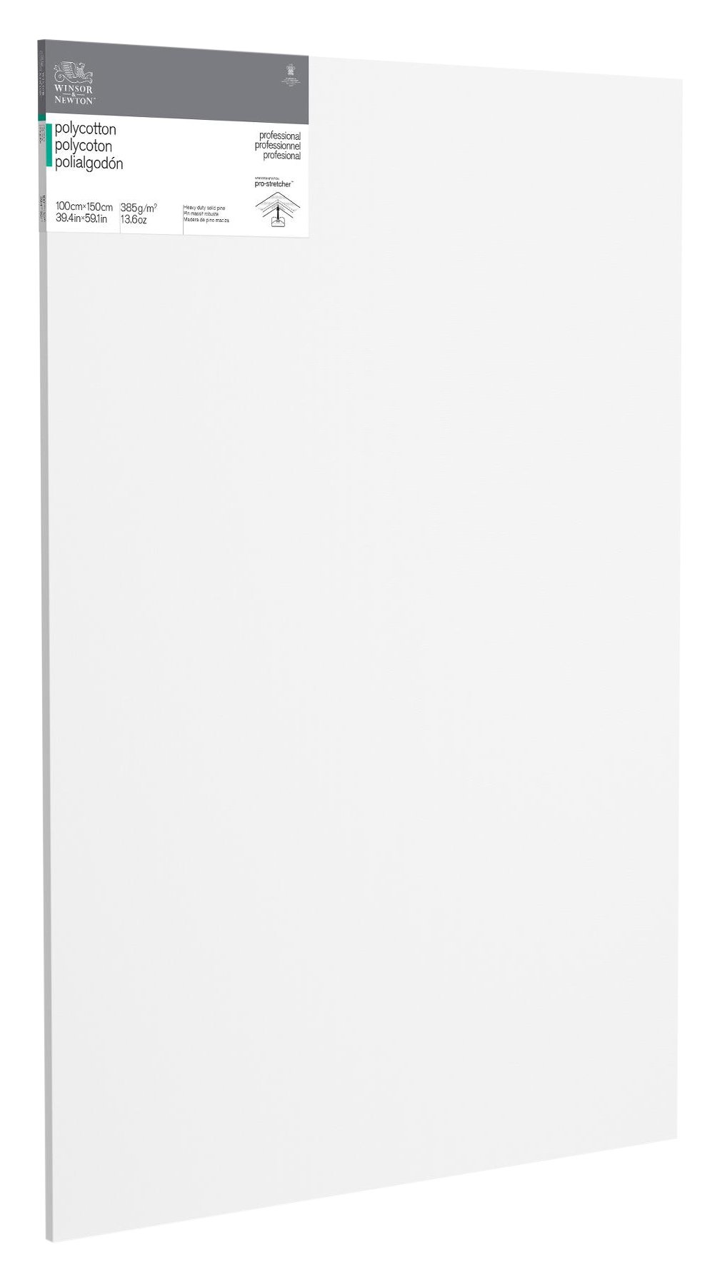 Winsor & Newton 6206004 Professional Keilrahmen aus Baumwollmischgewebe, 385 g/m², 3-fach grundiert, mittlere Körnung, ideal für die Ölfarben und Acrylfarben - 100x150cm