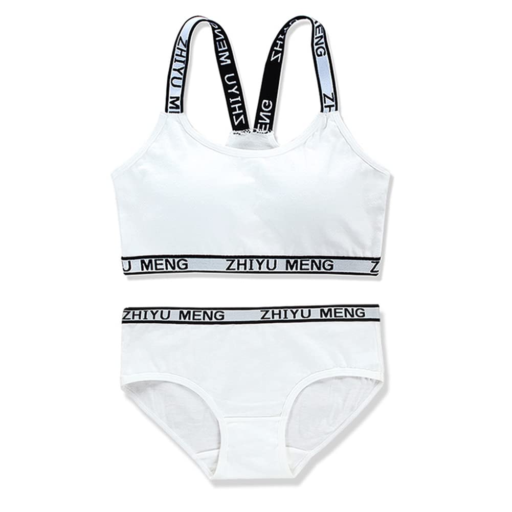 Teenager Mädchen Sport BH Baumwolle Unterwäsche Ohne Bügel Gepolsterte Sport Büstenhalter Bralette Top Bustier Unterwäsche Set für Kinder Demen Mädchen 8-18 Jahre