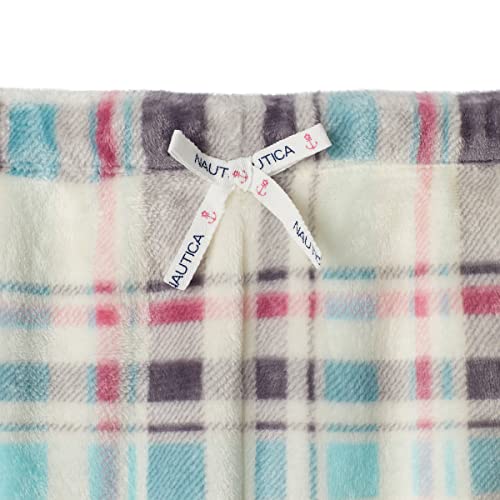 Nautica Girls Pajama Pants Sets For Kids | 2 Piece Velvet Fleece Kids Pajamas Top And Bottom For Girls Light Blue #TOP2