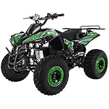 Actionbikes Motors Kinder Quad Elektro ATV S-10 | ?? Volt ???? Watt Motor bis ?? km/h - Kinderquad - Pocket Quad - Miniquad - Scheibenbremsen - Für Kinder ab 8 Jahren (Schwarz/Grün)