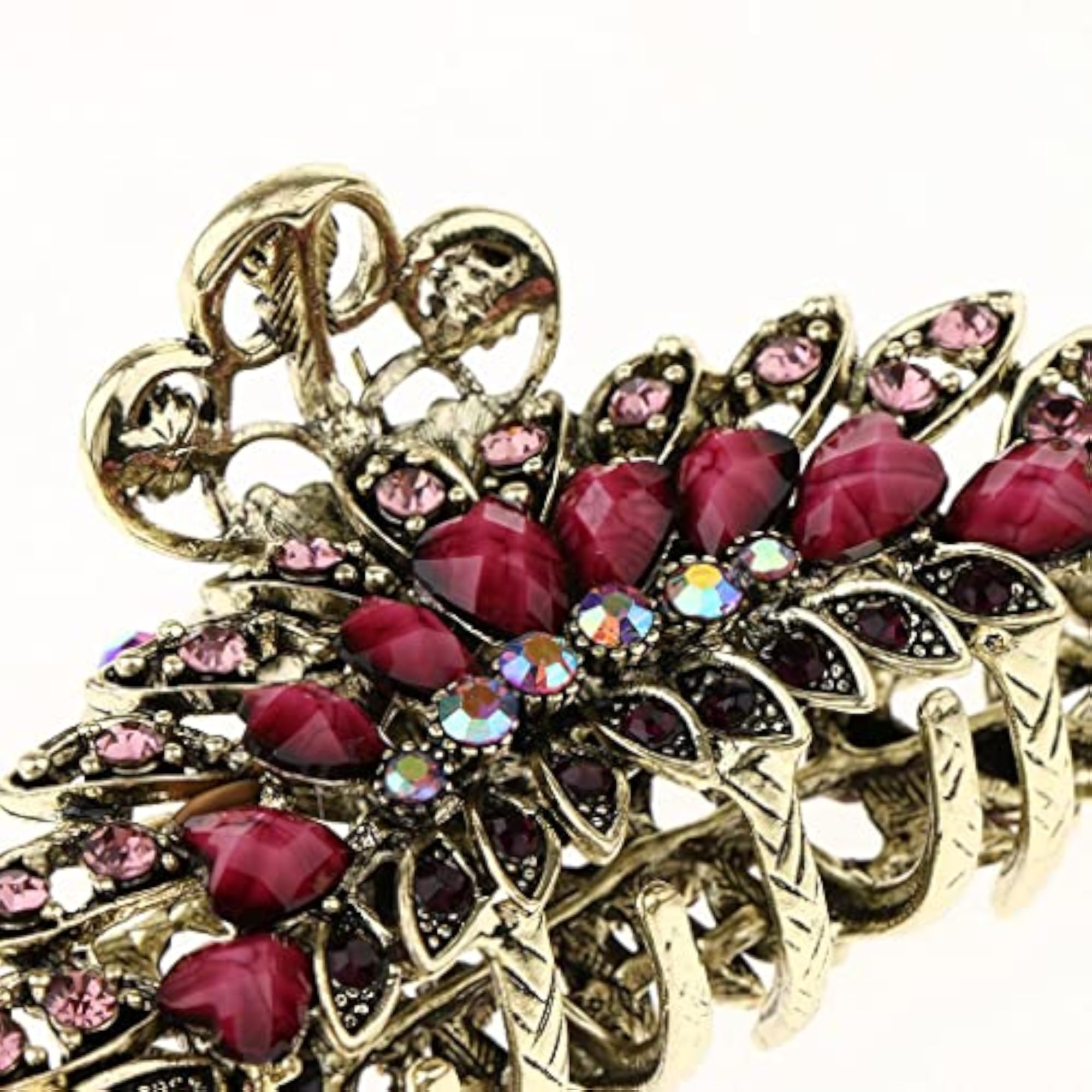 Women's Large Rhinestone Crystal Hair Claw Clip, Purple
