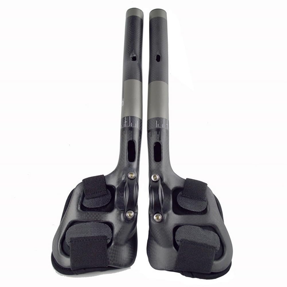 T800 Carbon Fiber Lenkeraufsatz für Triathlon & TT-Rennräder, 31,8 mm Klemme, 340 mm Länge, 3K Matt, Leicht & Stoßfest mit Schaumstoffpolsterung für Langstreckenfahrten, Paar