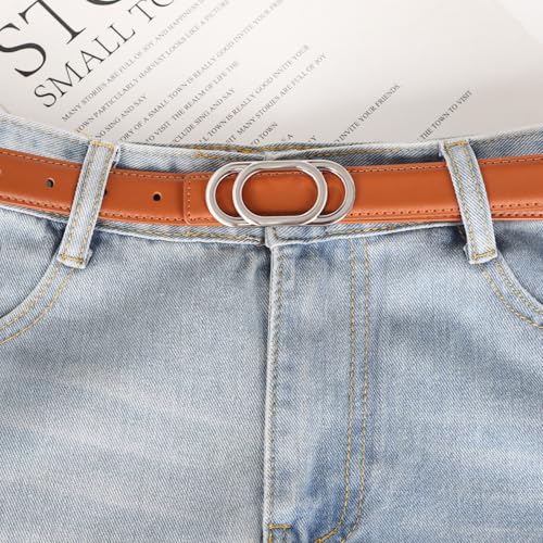 Image of Aurolran Women's Leather Belt with Buckle - Ideal for Dresses, Jeans, and Coats