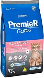 Premier Pet Ração Premier Ambientes Internos Pelos Longos Para Gatos Filhotes Sabor Salmão - 7 5Kg Filhotes