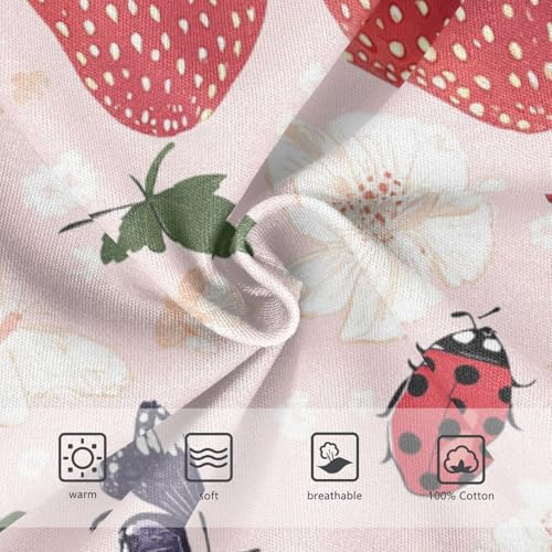 Wusikd Strawberry Ladybugs Boys' Underwear Cotton Pink Boys Briefs Soft Toddler Underwear 2T3
