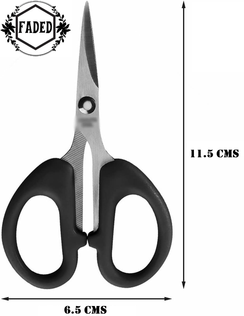 Faded Small Stainless Steel Scissors – Multipurpose Craft & Kitchen Shears with Ergonomic Comfort Grip Handle – Sharp, Durable Blades for Fabric, Food Prep & DIY Use (2Pc) - Image 2 thumbnail