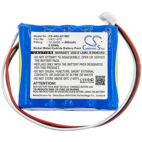 TECHTEK Batería 800mAh Compatible con [Endo-Mate] EM13M, NE131, NE169, U421070, para [NSK] Endo-Mate DT, EndoMate DT, X-SMARTU421-070 sustituye U421-070