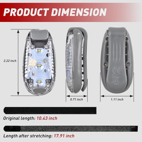Image of Nilight LED Safety Light 4PCS White Marine Navigation Bike Tail Lights Three Modes Waterproof Reflective Gear Clip On Flash Strobe Indicator Lamp for Night Boating Fishing Cycling Jogging