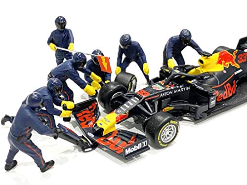 Set de 7 Figuras American Diorama Equipo Azul Fórmula Uno miniatura 2