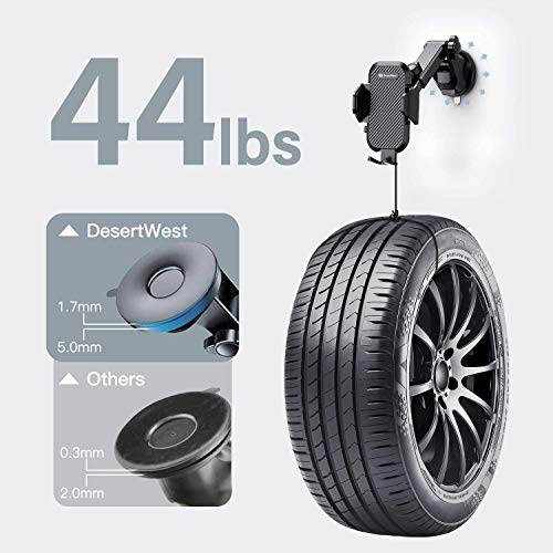 DesertWest Cell Phone Holder Upgrade Dashboard Car Mount Strongest Ultimate Protection Windshield Air Vent Universal Fit with iPhone 12 SE 11 Max Pro X XS Max XR 8 7, Samsung Galaxy S20 All Phones - Thumbnail 7
