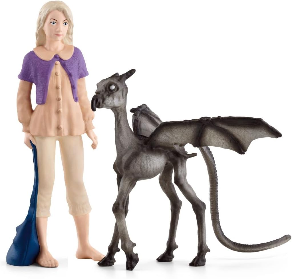 Harry Potter - Luna Lovegood and Baby Thestral Figurines - 2 PC Harry Potter Set - Wizarding World Collectible Figures for Kids and Adults - Toys for Ages 6+ | 42636