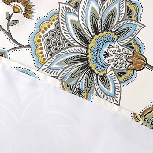 Inselnwald Floral Scroll Valance Curtains For Windows Kitchen Valance Window Treatment, Jacobean Valance For Living Room Bathroom Rod Pocket 52" X 18" Brown #TOP2