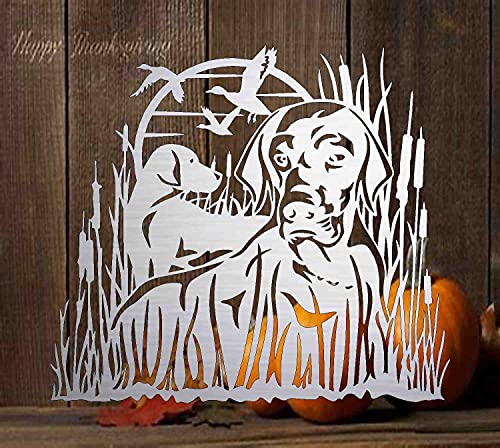 Labs duck hunting metal house sign 11081