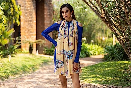 Anuschka Women's Original Printed Artwork Chiffon Scarf - Elephant Mandala4